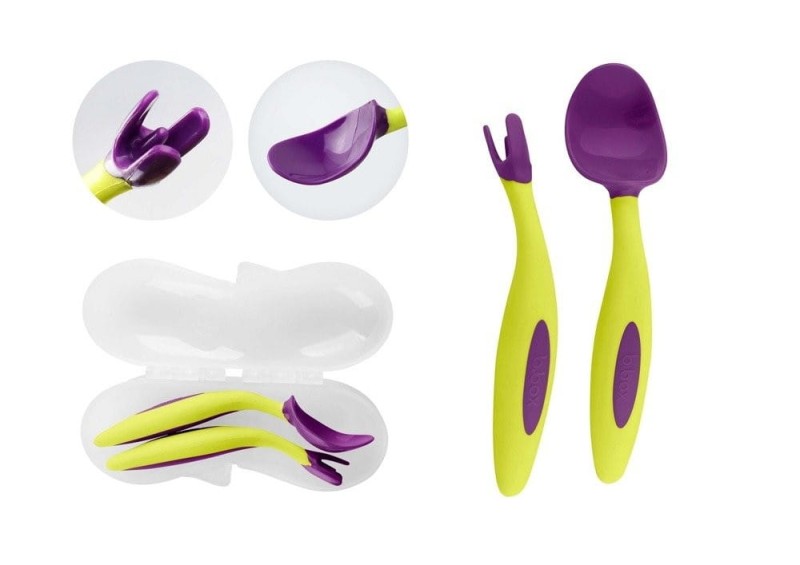 B.box - pierwsze sztućce do nauki jedzenia Toddler cutlery set fiolet