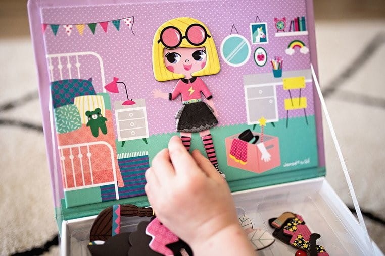 Magnetyczna Układanka Kostiumy Dziewczynka Magnetibook - Janod