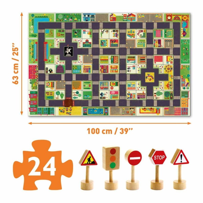 Puzzle Podłogowe Droga Ulice Miasto - Djeco