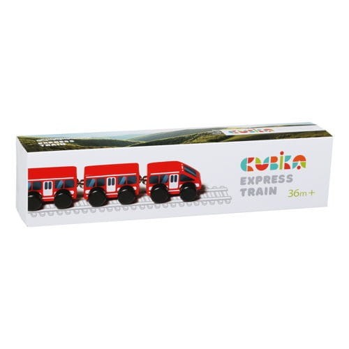 Drewniany Pociąg Express 4 pojazdy - Cubika