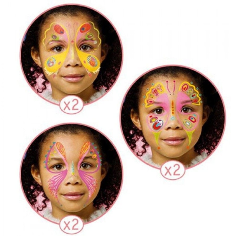 Farby do Malowania Twarzy z Naklejkami Motyle - Djeco