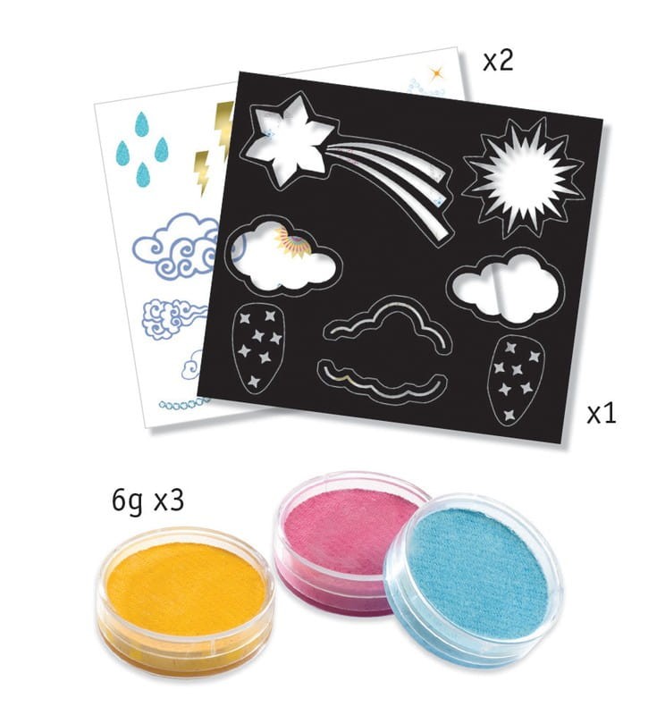 Farby do Malowania Twarzy z Naklejkami Tęcza - Djeco