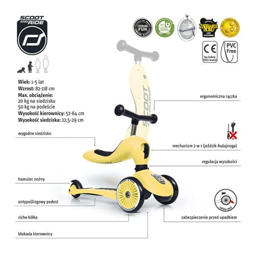 Hulajnoga Jeździk Highwaykick1 Lemon Icecream kolekcja 2020 - Scoot & Ride