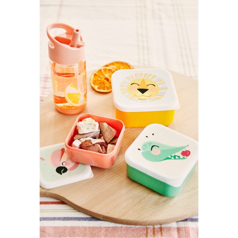 Pudełka 3 Pojemniki na Przekąski lunchbox Śniadaniówki - Petit Monkey