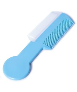 Grzebień Niemowlęcy z Miękkimi i Twardymi Ząbkami Niebieski - Poupy