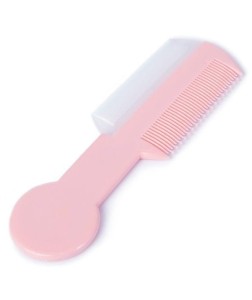Grzebień Niemowlęcy z Miękkimi i Twardymi Ząbkami Różowy - Poupy