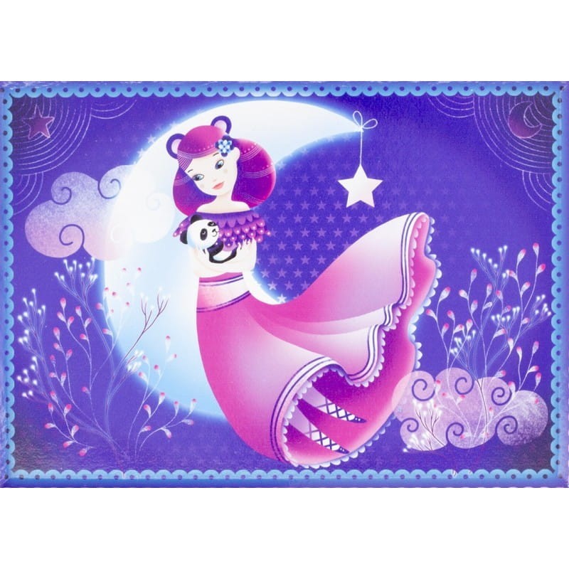 Fioletowa Szkatułka z Pozytywką Dziewczynka z Pandą - Ulysse