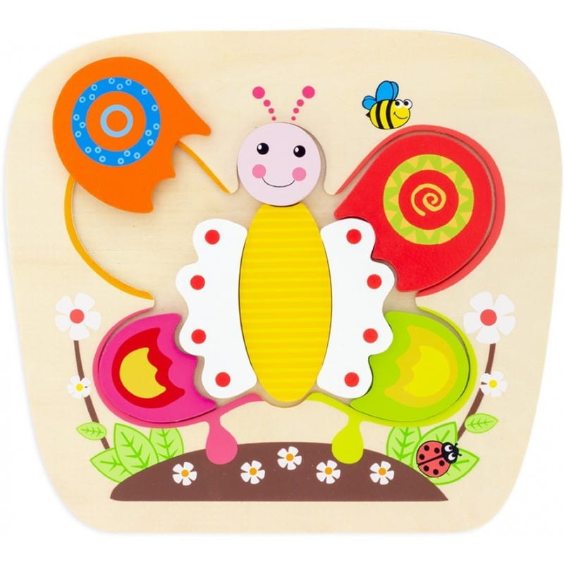 Drewniane Puzzle 8 Elementowe Motyl - Ulysse