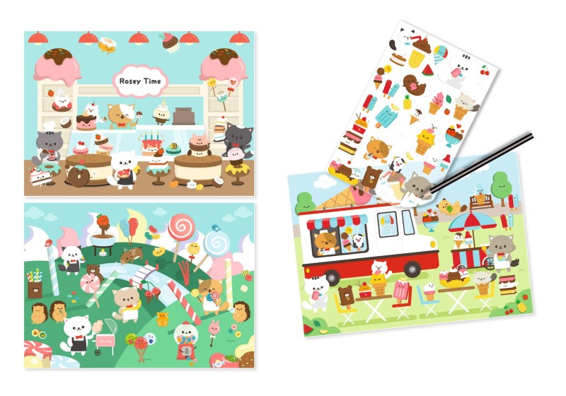 Kalkomania Aranżowanie Przestrzeni Cukierkowy Świat  - Djeco