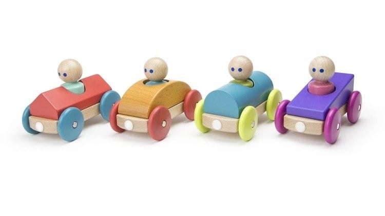 Drewniane klocki magnetyczne BABY & TODDLER Fioletowe Auto - TEGU