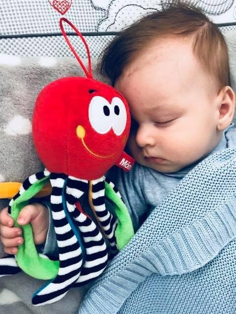 Mini Ośmiornica Czerwona Zabawka Kontrastowa - Mom's Care