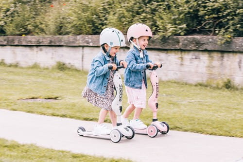 Ultralekki Kask Ochronny z Lampką LED na Hulajnogę i Rower  dzieci 1-5 lat Crossline - Scoot & Ride