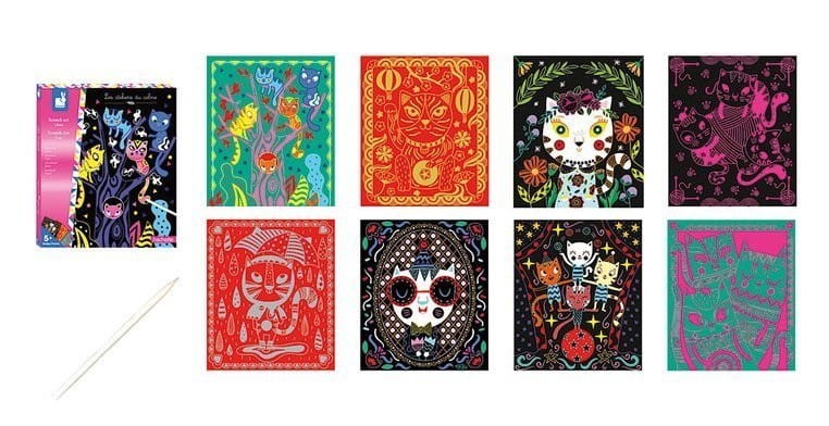 Wydrapywanka zdrapki Koty 8 szt.- Janod