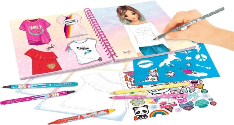 Projektowanie T-shirtów Szkicownik z Naklejkami i Szablonami T-Shirt Designer - Top Model