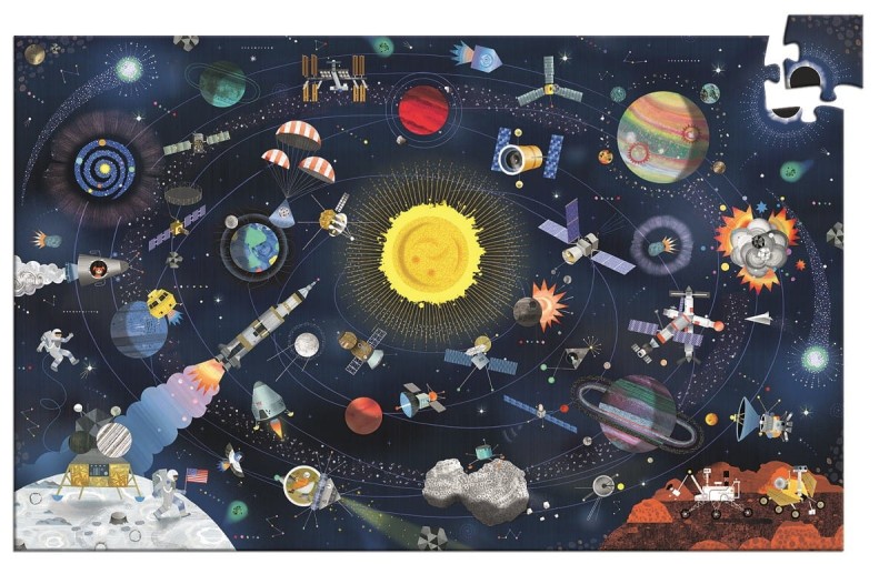 Puzzle obserwacyjne Kosmos 200 el. z książeczką - Djeco