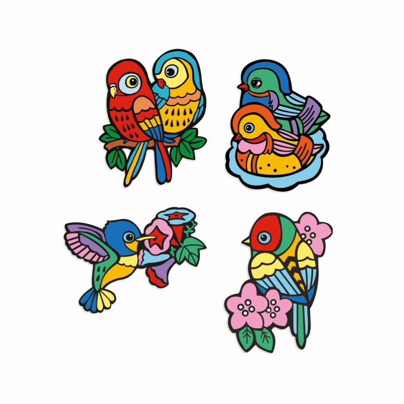 Welurowa aksamitna kolorowanka Małe Ptaszki - Djeco