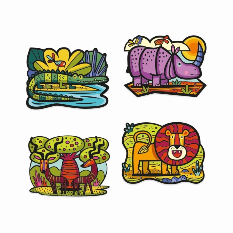 Welurowa aksamitna kolorowanka Zwierzęta Sawanny - Djeco