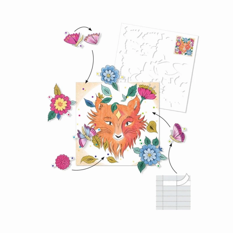 Kolorowanka z niespodzianką 3D Leśni Przyjaciele - Djeco