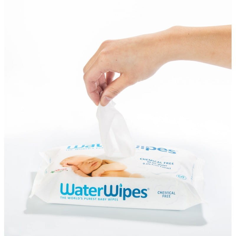 Chusteczki nawilżane nasączane wodą, 60szt - WaterWipes