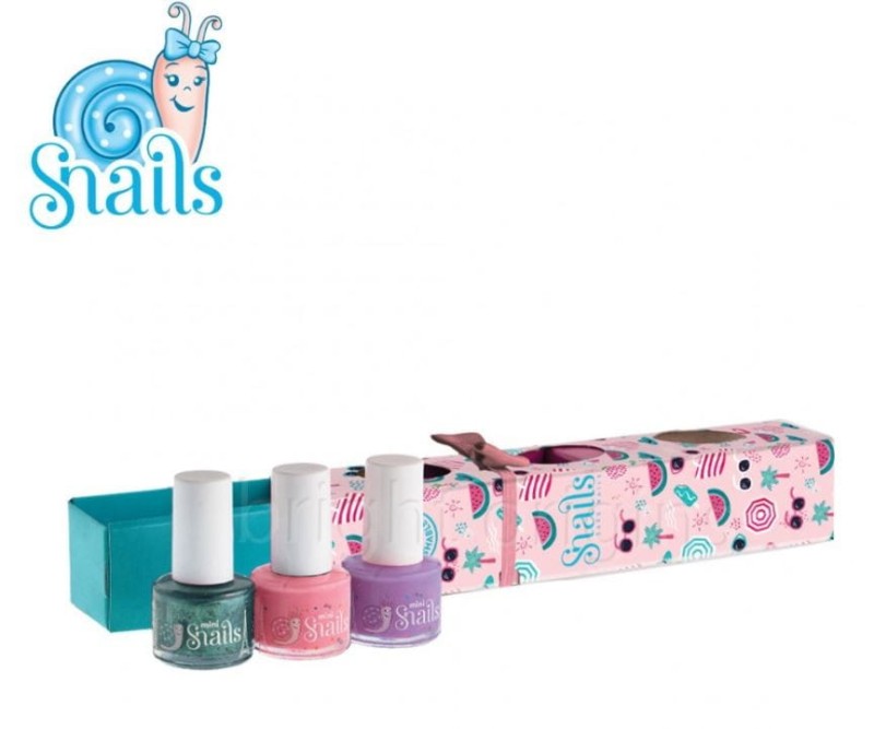 Zestaw Lakiery do paznokci zmywalne wodą 3 szt. Very Berry - Snails