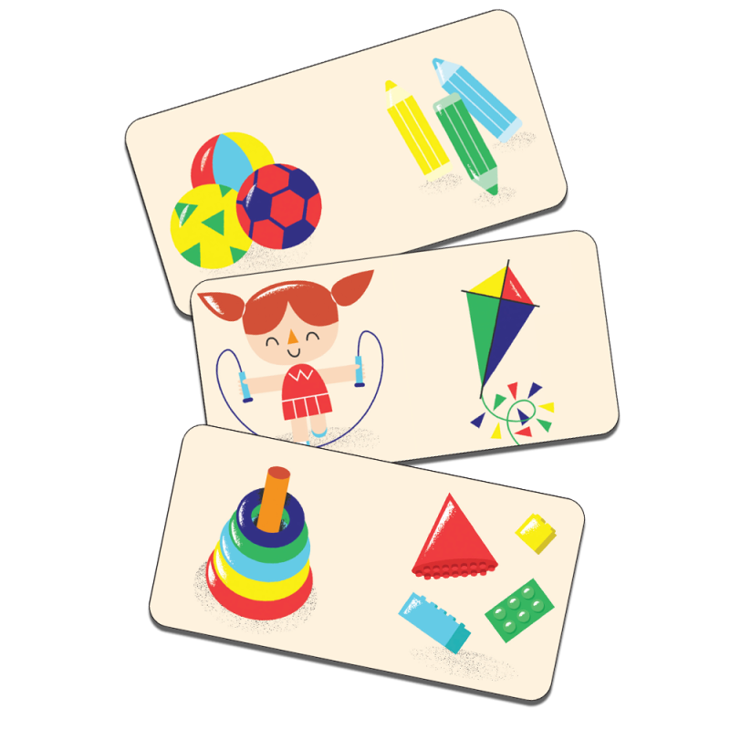 Domino obrazkowe. Zabawki. Kapitan Nauka