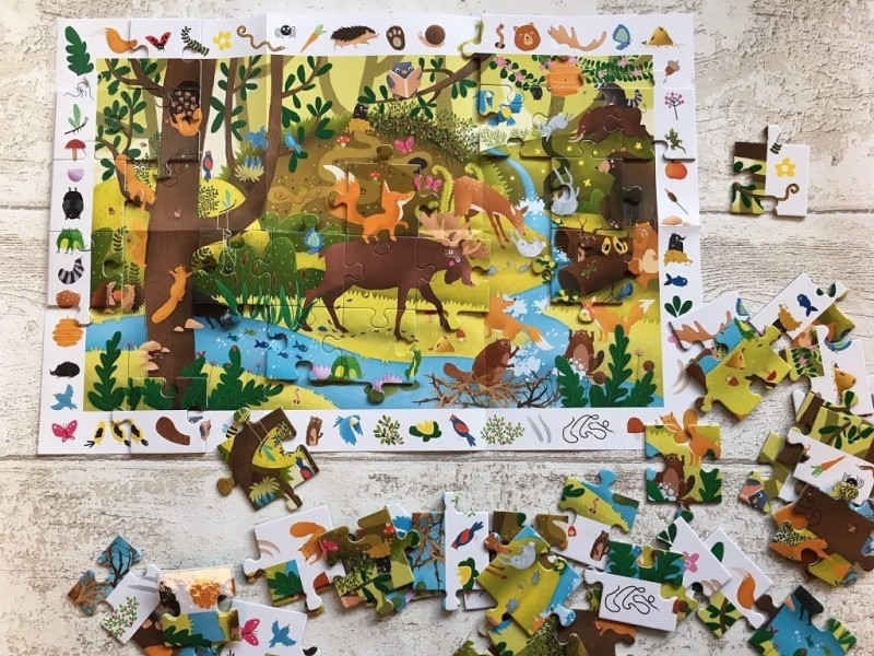 Puzzle obserwacyjne 54 el. Zwierzęta leśne. Kapitan Nauka