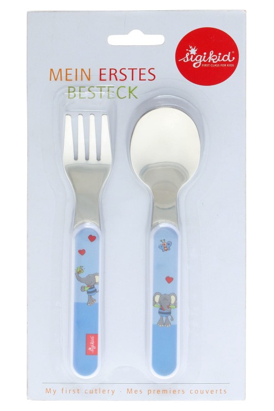 Sztućce dla dzieci widelec i łyżka słonik - sigikid