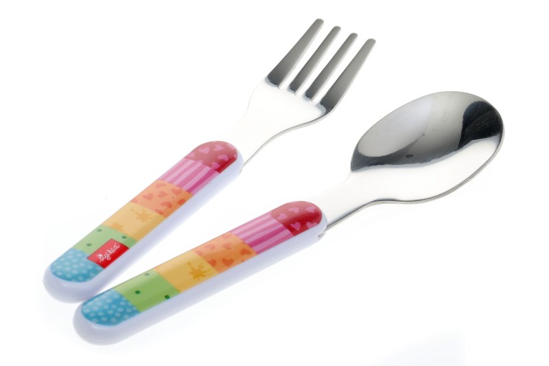 Sztućce dla dzieci widelec i łyżka tęczowe - sigikid