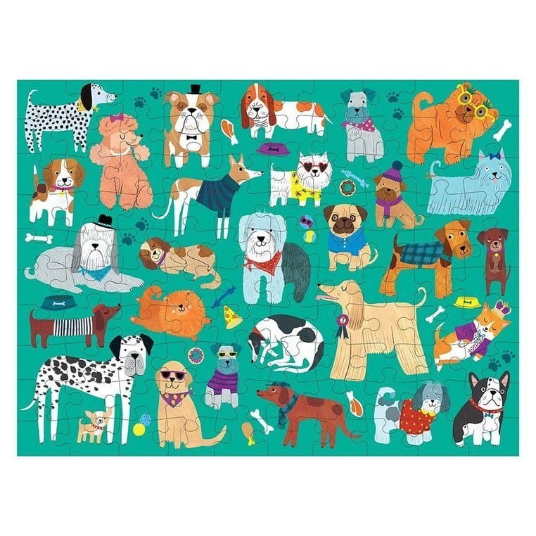 Puzzle dwustronne Koty i psy 100 el. - Mudpuppy