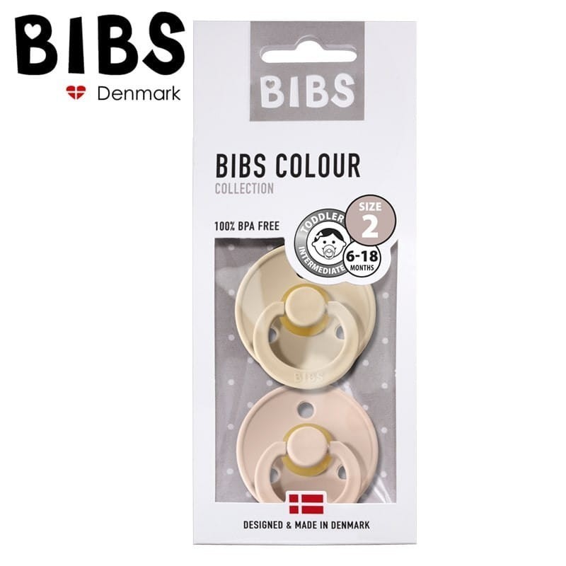 Smoczek Uspokajający z Naturalnego Kauczuku M +6 mies. Blush & Vanilla 2-pack - BIBS
