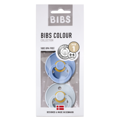 Smoczek Uspokajający z Naturalnego Kauczuku S 0-6 mies. Sky & Baby blue 2-pack - BIBS