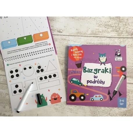 Bazgraki w podróży + suchościeralny mazak. Zeszyt kreatywny. Kapitan Nauka