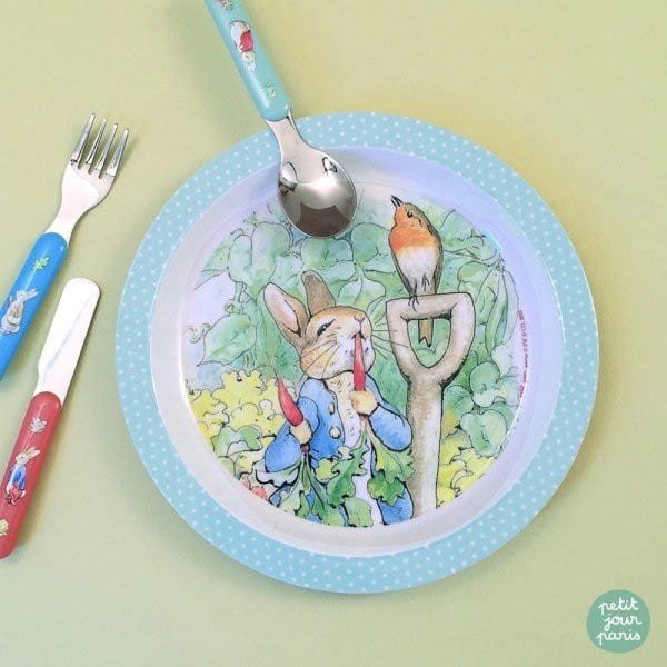 Zestaw sztućców nóż widelec łyżka Królik Piotruś - Petit Jour Paris