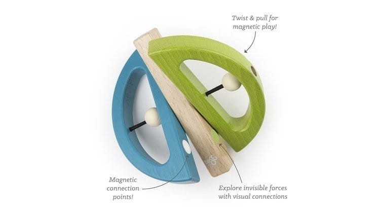 Drewniane klocki magnetyczne BABY & TODDLER Swivel Bug green - Tegu