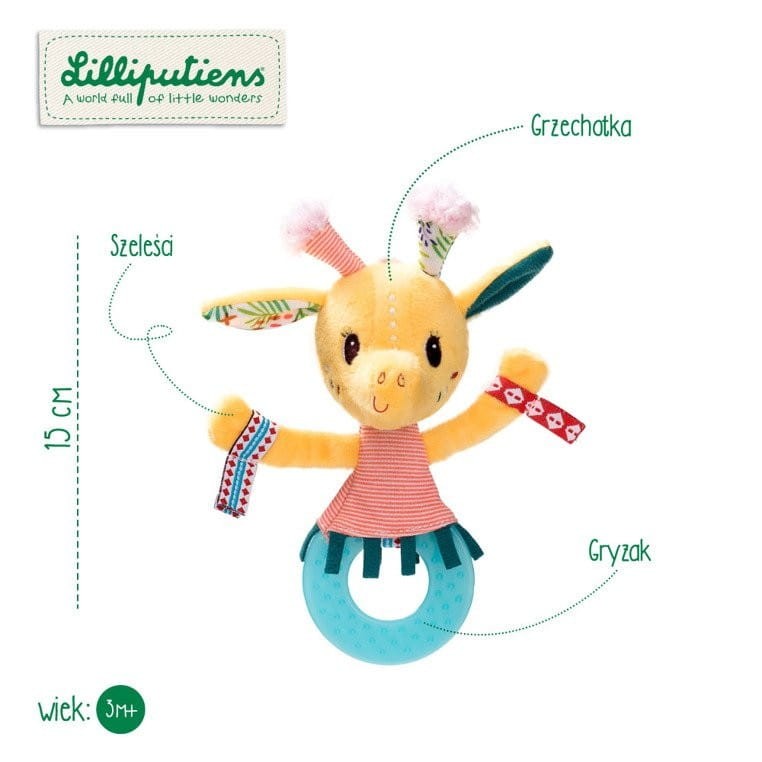 Grzechotka z gryzakiem Żyrafka Zia - Lilliputiens