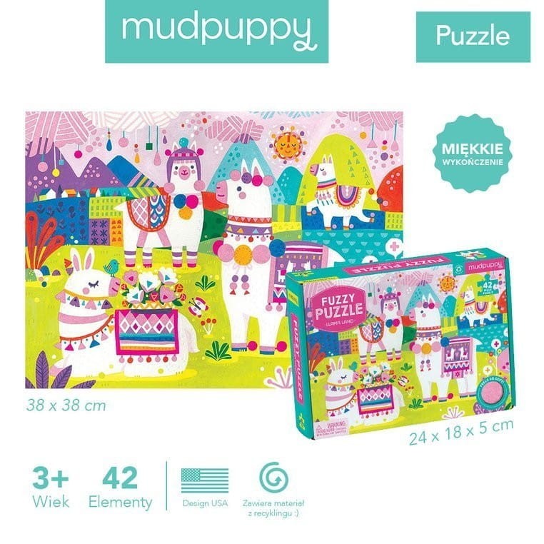 Puzzle Sensoryczne 42 el. Lamy - Mudpuppy