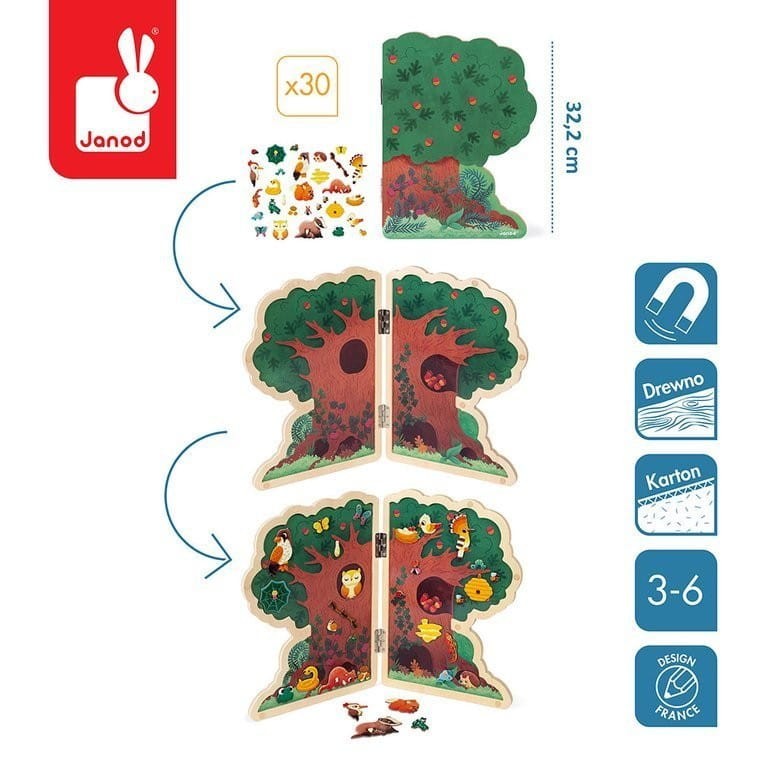 Magnetyczna dwustronna układanka Drzewo - Janod