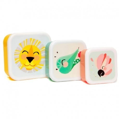 Pudełka 3 Pojemniki na Przekąski lunchbox Śniadaniówki - Petit Monkey