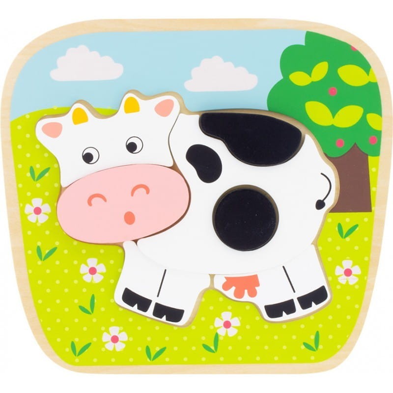 Drewniane Puzzle 8 Elementowe krowa - Ulysse