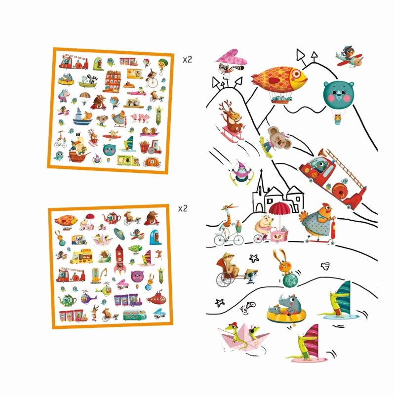 Naklejki Pojazdy 160 szt. Let's go - Djeco