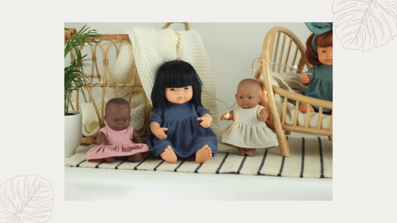 Sukienka Muślinowa Sweet Honey do Lalki 21 cm - Miniland