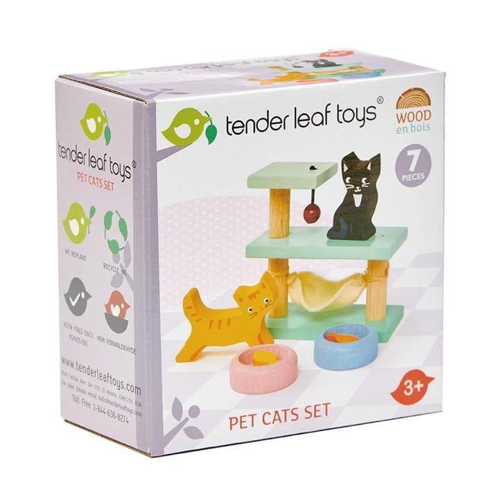 Drewniane figurki do zabawy - kotki, Tender Leaf Toys