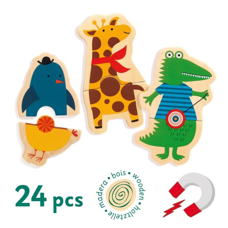 Puzzle Magnetyczne 2-elementowe Belty - Djeco