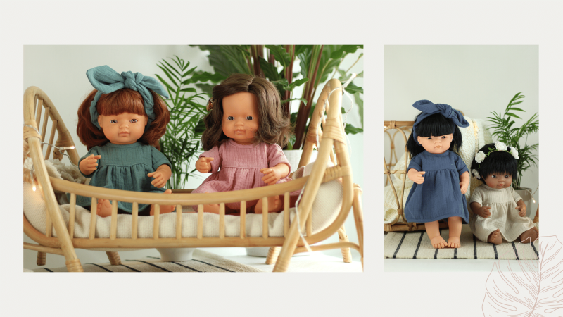Sukienka i Opaska Pin Up Navy Blue do Lalki 38 cm - Miniland