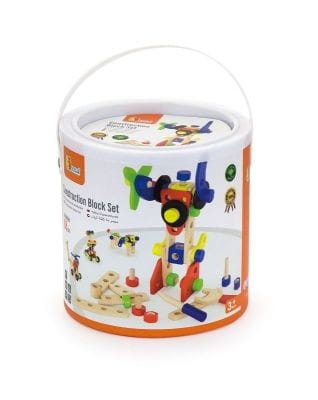 Drewniany zestaw konstruktora 120 elementów - Bino