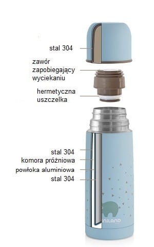 Termos stalowy temp. do 12 godz. 350 ml Azure - Miniland