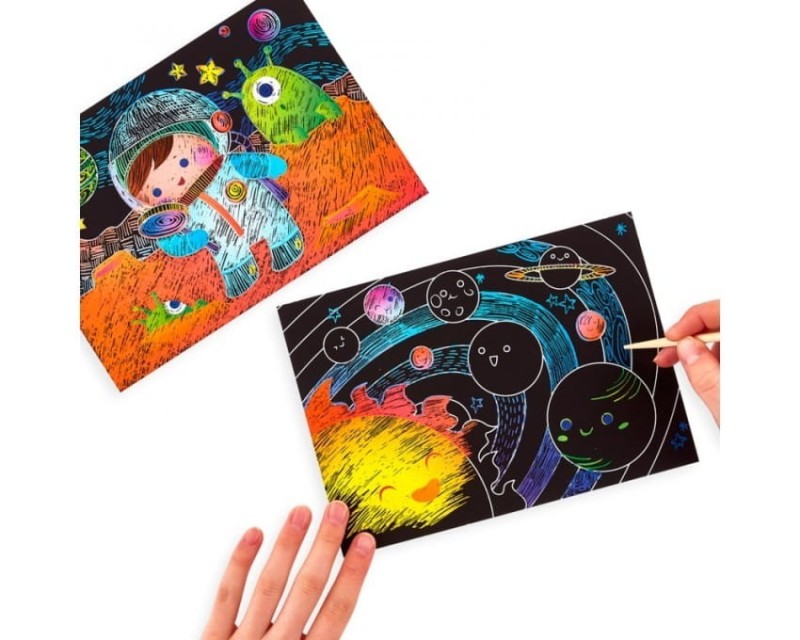 Kolorowe Zdrapywanki Odkrywcy Kosmosu Scratch & Scribble - Ooly