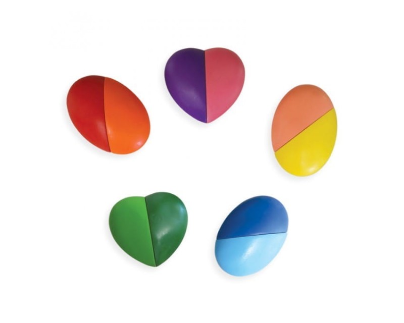 Dwukolorowe Kredki Serca 6 szt. - Ooly