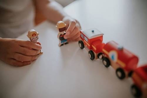 Drewniany Pociąg z Wagonikami Straż pożarna - Janod