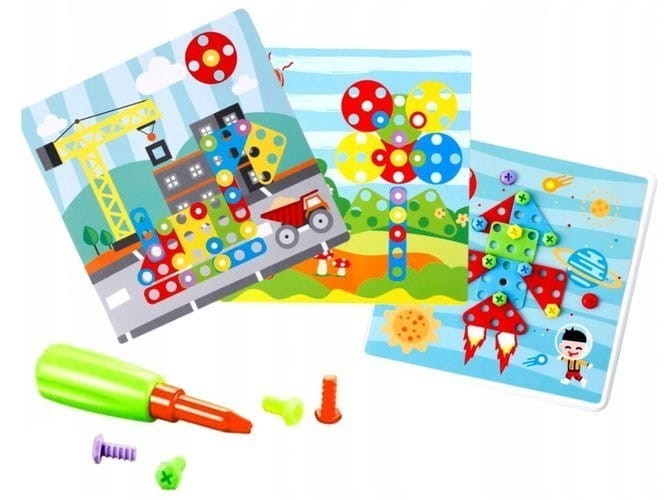 Mozaika Śrubkowy Trening Małej Rączki - Askato